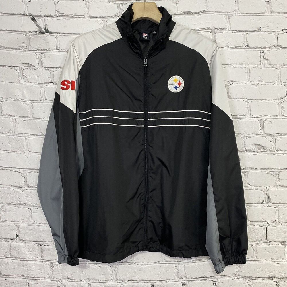Pittsburgh Steelers Reebok Team Apparel SI Full‎ Zip Windbreaker Jacket Size L